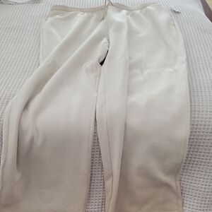 Cream wide leg sweatpants